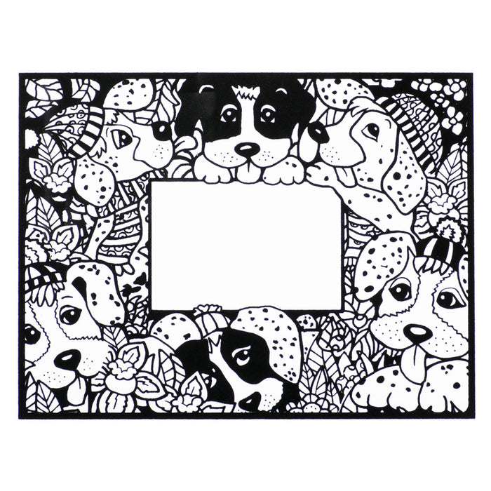 Розмальовка-фоторамка з оксамитовим рельєфним контуром та набором фломастерів 12 шт. "Carioca" «Dogs Photoframe»