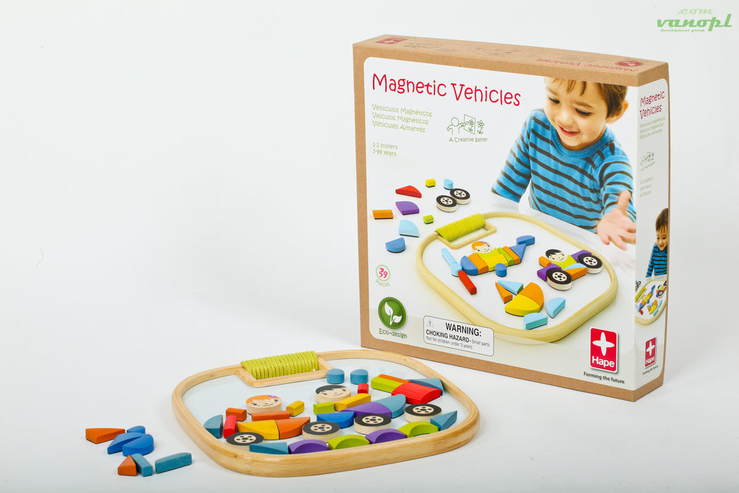 Дерев'яна іграшка головоломка на магнітах  з бамбуку "Magnetic Vehicles"
