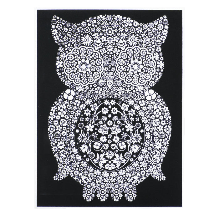 Розмальовка із оксамитовим рельєфним контуром та набором фломастерів 12 шт. "Carioca"  «Owl flowers»