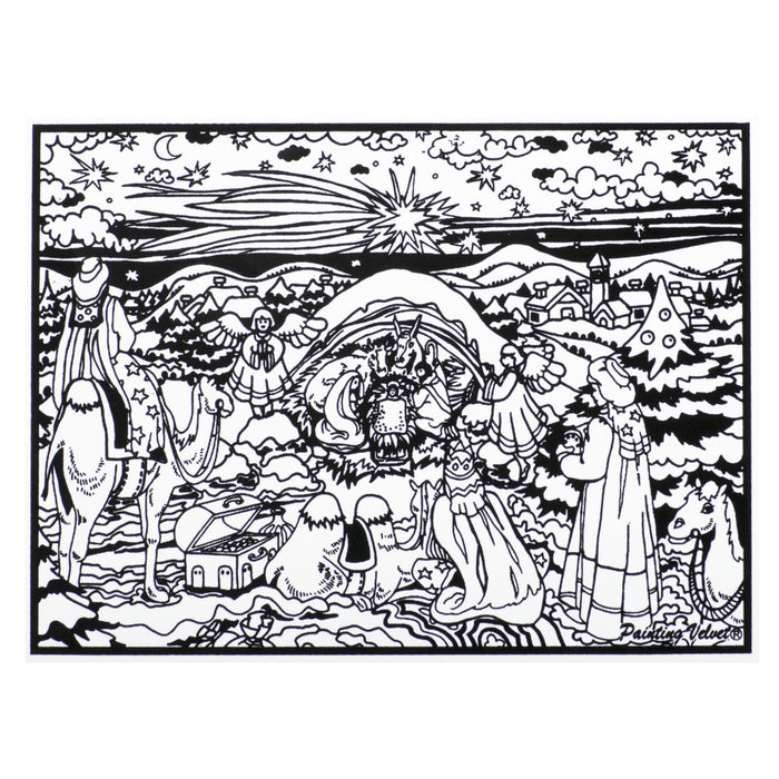 Розмальовка із оксамитовим рельєфним контуром та набором фломастерів  12 шт. "Carioca" «Christmas»
