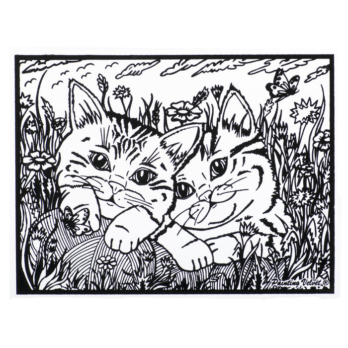 Розмальовка із оксамитовим рельєфним контуром та набором фломастерів 12 шт. "Carioca"  «Cats»