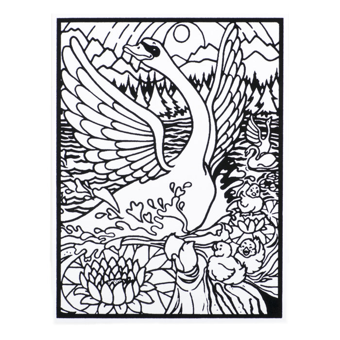Розмальовка із оксамитовим рельєфним контуром та набором фломастерів  12 шт. "Carioca"  «Swan»