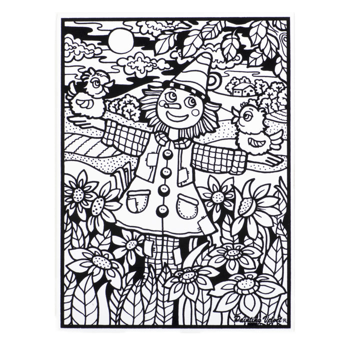 Розмальовка із оксамитовим рельєфним контуром та набором фломастерів 12 шт. "Carioca" «Scarecrow»