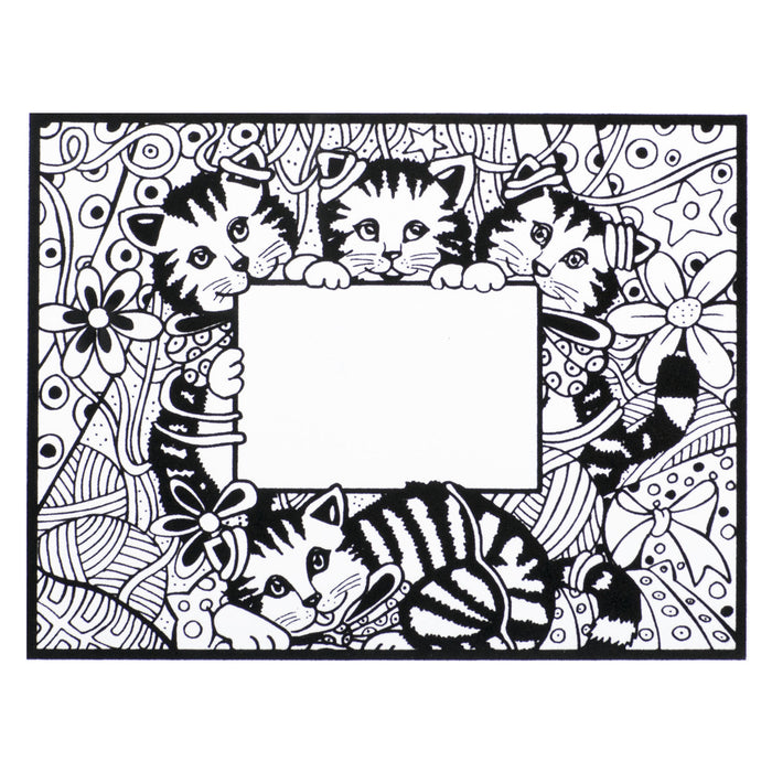 Розмальовка-фоторамка  із оксамитовим рельєфним контуром та набором фломастерів 12 шт. "Carioca" «Cats Photoframe»
