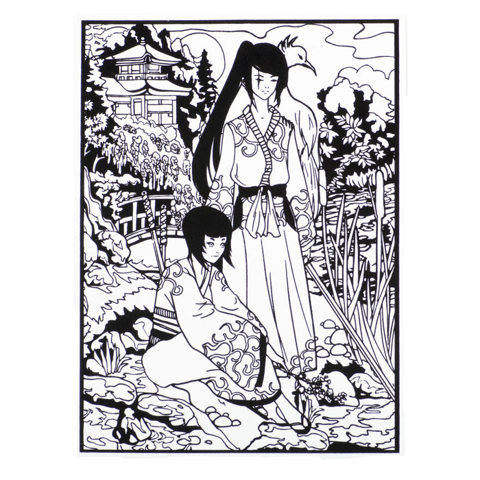 Розмальовка із оксамитовим рельєфним контуром та набором фломастерів 12 шт. "Carioca" «Samurai»