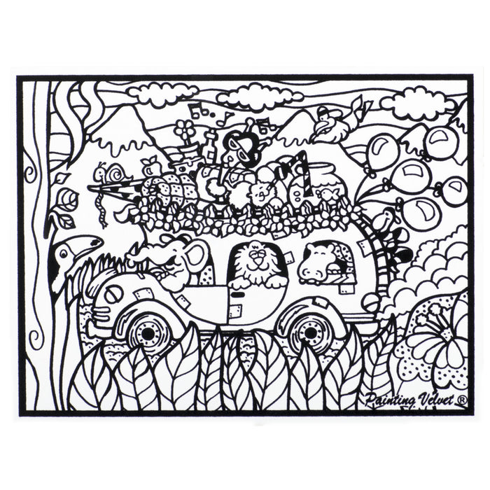 Розмальовка із оксамитовим рельєфним контуром та набором фломастерів 12 шт. "Carioca" «BUS»