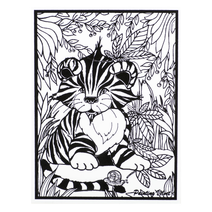Розмальовка із оксамитовим рельєфним контуром та набором фломастерів  12 шт. "Carioca"  «Tiger»