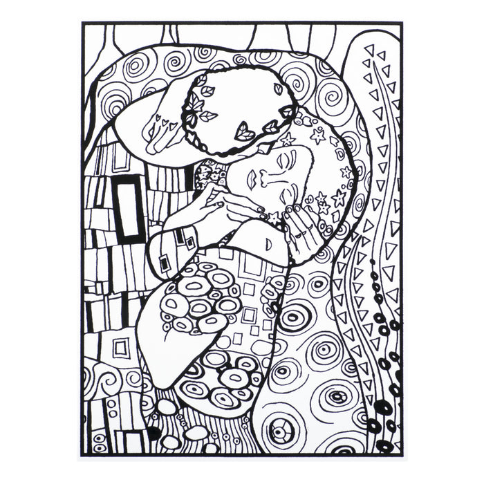 Розмальовка із оксамитовим рельєфним контуром та набором фломастерів  12 шт. "Carioca"  «KLIMT KISS»