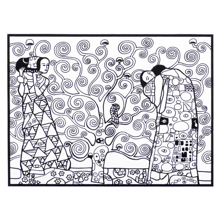 Розмальовка із оксамитовим рельєфним контуром та набором фломастерів 12 шт. "Carioca" «KLIMT TREE»
