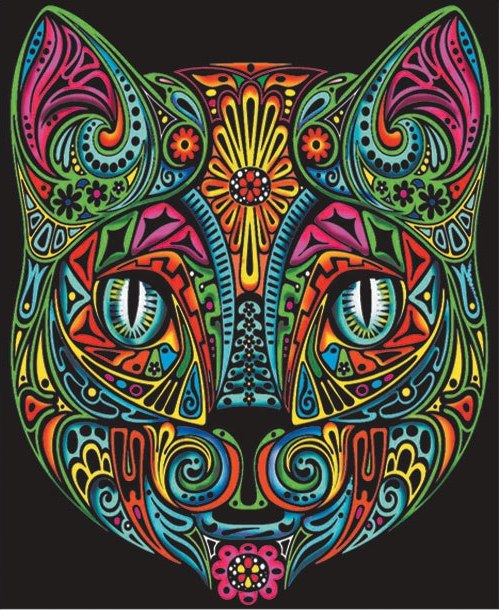 Colorvelvet - Розмальовка із оксамитовим рельєфним контуром «CAT» без фломастерів