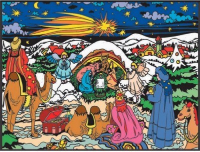 Colorvelvet - Розмальовка із оксамитовим рельєфним контуром «Christmas» без фломастерів