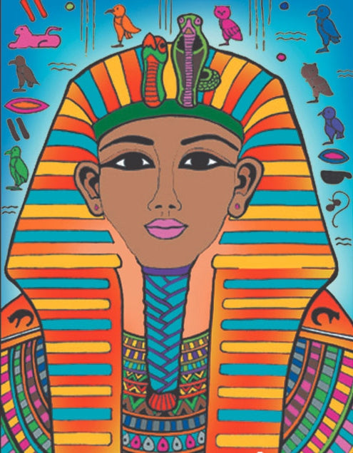 Colorvelvet - Розмальовка із оксамитовим рельєфним контуром «Egyptian pharaoh» без фломастерів