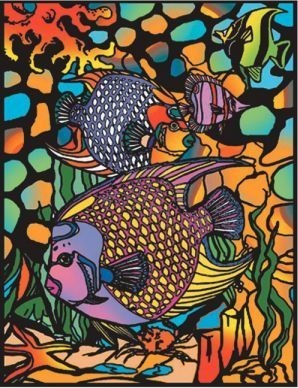 Colorvelvet - Розмальовка із оксамитовим рельєфним контуром «Fishes» без фломастерів