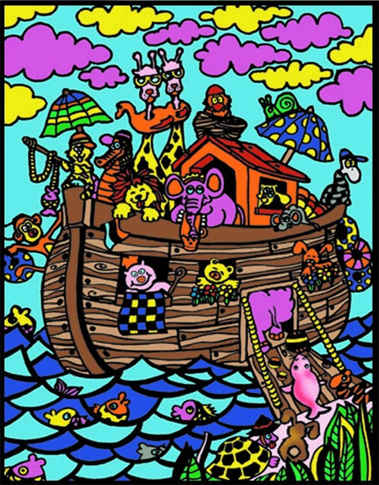 Colorvelvet - Розмальовка із оксамитовим рельєфним контуром «Noah’s Ark» без фломастерів
