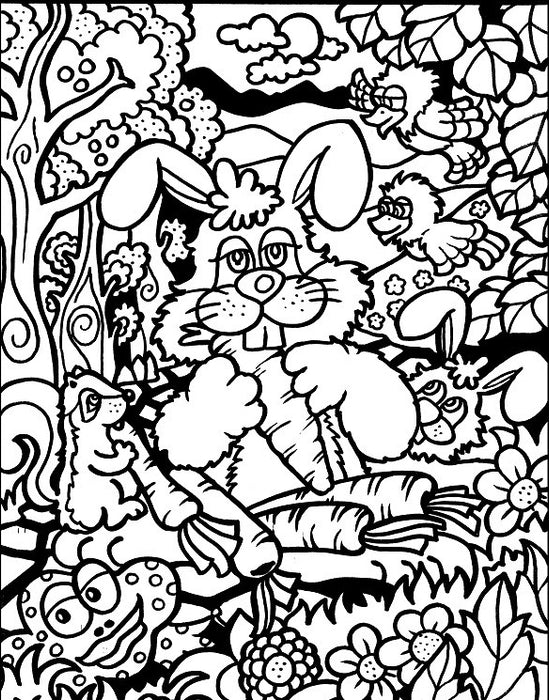Colorvelvet - Розмальовка із оксамитовим рельєфним контуром «Rabbit» без фломастерів