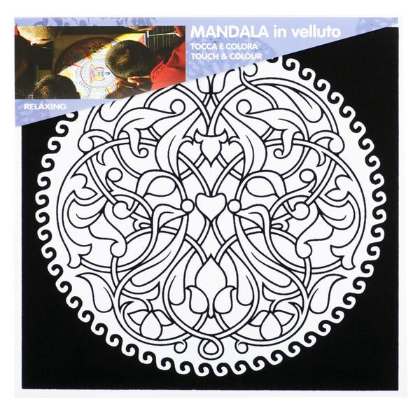 Colorvelvet - Розмальовка "Mandala" з рельєфним оксамитовим контуром «Relaxation» без фломастерів