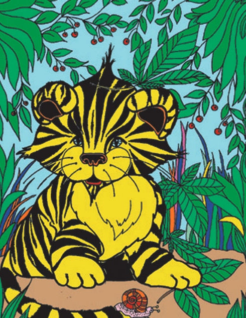 Colorvelvet - Розмальовка із оксамитовим рельєфним контуром «Tiger» без фломастерів