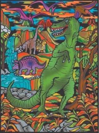 Colorvelvet - Розмальовка із оксамитовим рельєфним контуром «Tyrannosaurus rex» без фломастерів