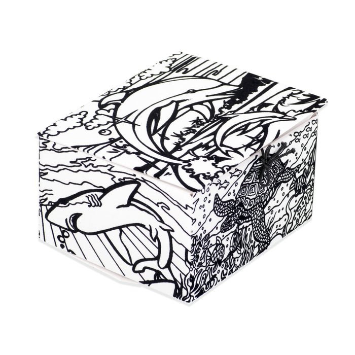 Розмальовка у вигляді скриньки  із оксамитовим рельєфним контуром та набором фломастерів 12 шт. "Carioca"«DOLPHINS»