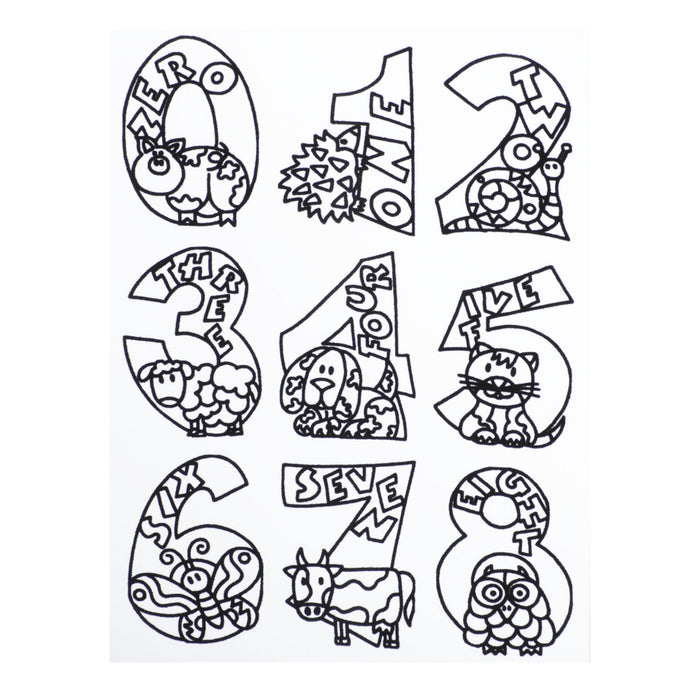 Розмальовка із оксамитовим рельєфним контуром та набором фломастерів 12 шт. "Carioca"«ALPHABET AND NUMBERS»