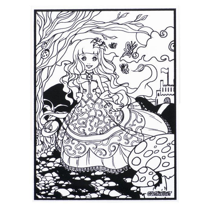 Розмальовка з оксамитовим рельєфним контуром та набором фломастерів 12 шт. "Carioca" «Princess»