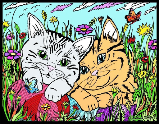 Colorvelvet - Розмальовка із оксамитовим рельєфним контуром «Cats» без фломастерів