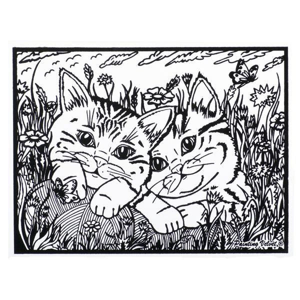 Colorvelvet - Розмальовка із оксамитовим рельєфним контуром «Cats» без фломастерів