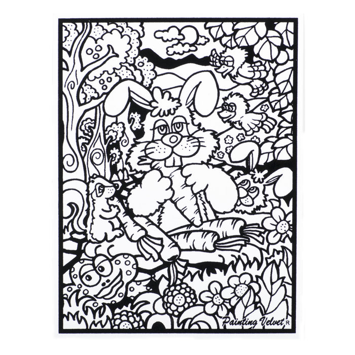 Розмальовка із оксамитовим рельєфним контуром та набором фломастерів 12 шт. "Carioca" «Rabbit»