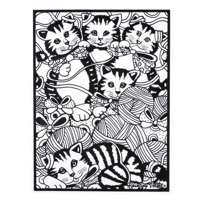 Розмальовка із оксамитовим рельєфним контуром та набором фломастерів 12 шт. "Carioca" «Kittens balls»
