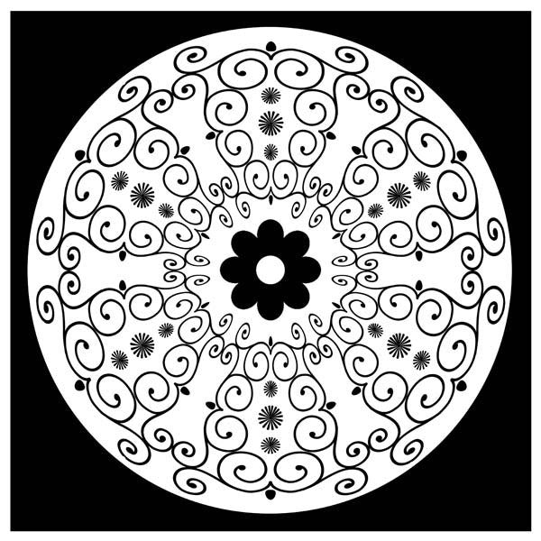 Colorvelvet - Розмальовка "Mandala" з рельєфним оксамитовим контуром «Depression» без фломастерів