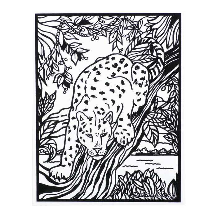 Розмальовка із оксамитовим рельєфним контуром та набором фломастерів  12 шт. "Carioca"  «Leopard»