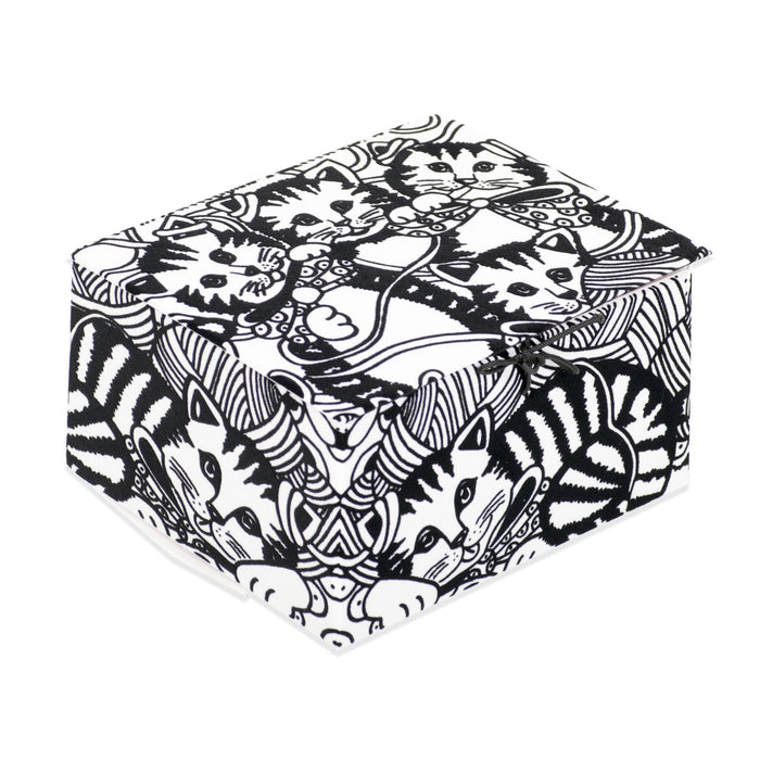 Розмальовка у вигляді скриньки  із оксамитовим рельєфним контуром та набором фломастерів 12 шт. "Carioca"«CATS»