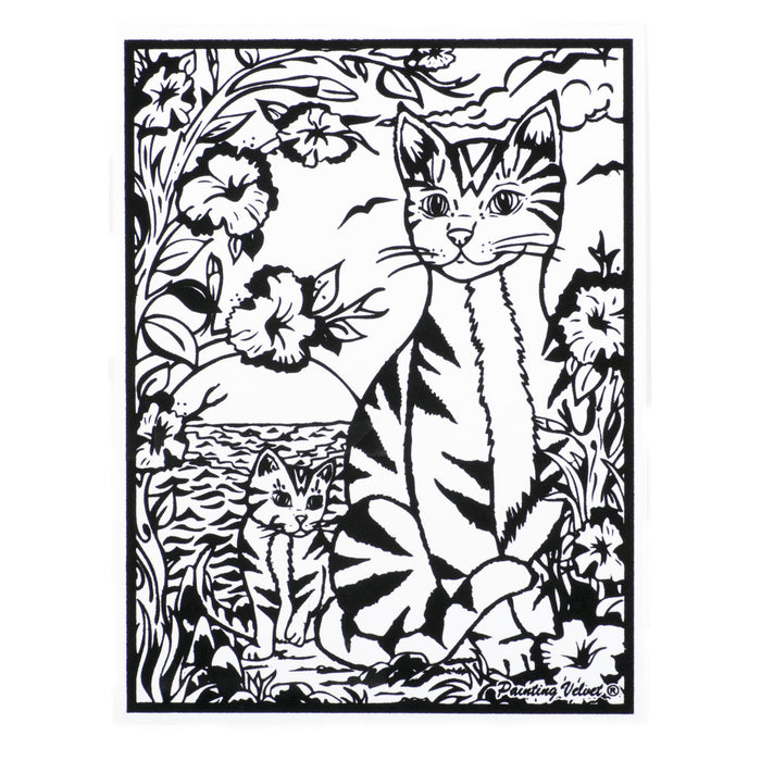 Розмальовка із оксамитовим рельєфним контуром та набором фломастерів 12 шт. "Carioca" «Egyptian cat»