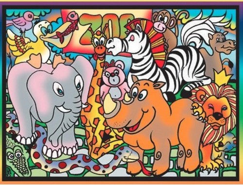 Colorvelvet - Розмальовка-пазл із оксамитовим рельєфним контуром «Zoo» без фломастерів